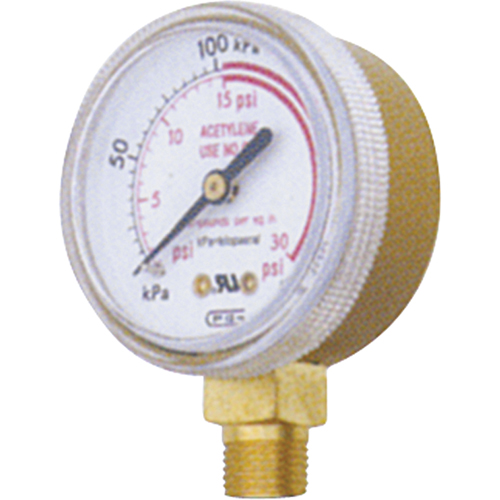 Pressure Gauges, 1-1/2" , 0-30 psi, Bottom Mount, Analogue Helyx Safety & Industrial Supplies
