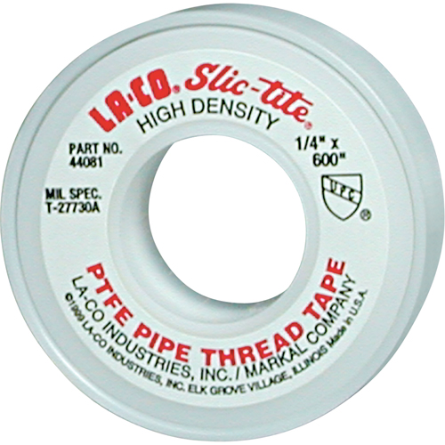 Ruban &agrave; filetage en PTFE Slic-Tite, 1200" lo x 1/2" la, Blanc Helyx Safety & Industrial Supplies