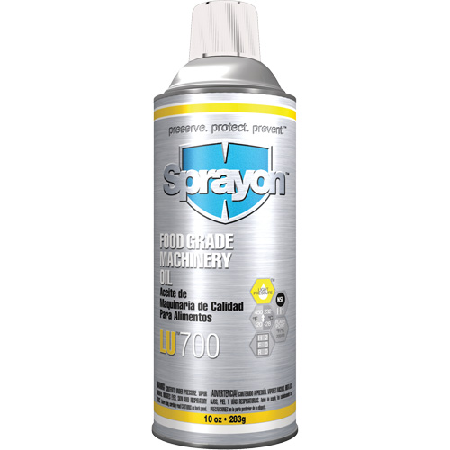 Huile &agrave; machine de cat&eacute;gorie alimentaire LU700, 10 oz, Canette a&eacute;rosol Helyx Safety & Industrial Supplies