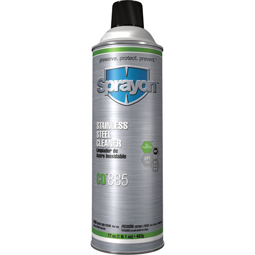 Nettoyant pour acier inoxydable CD885, 20 oz, Canette a&eacute;rosol Helyx Safety & Industrial Supplies