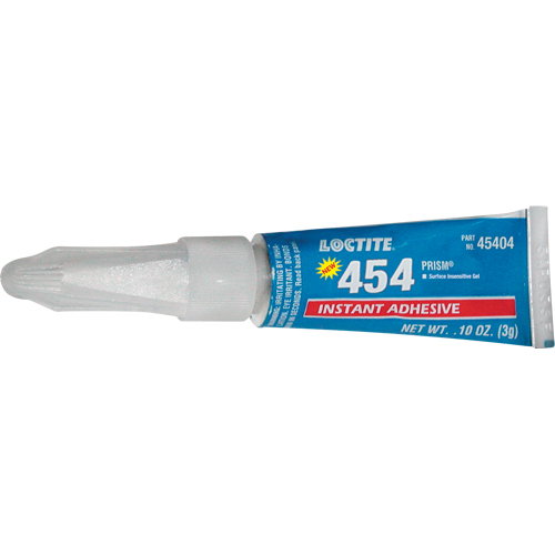 Adh&eacute;sif instantan&eacute; en gel Prism 454, Transparent, Tube, 3 g Helyx Safety & Industrial Supplies