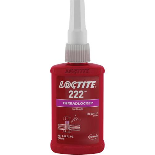 222 Threadlocker, Purple, Low, 50 ml, Bottle Helyx Safety & Industrial Supplies