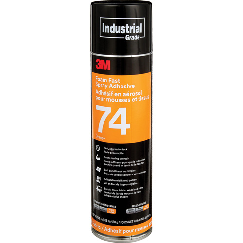 Adh&eacute;sif en a&eacute;rosol pour mousse et tissu, Orange, Canette a&eacute;rosol Helyx Safety & Industrial Supplies