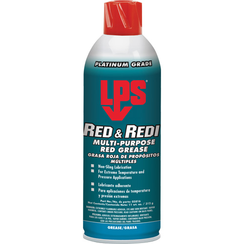 Graisse rouge Red & Redi tout usage, 16 oz, Canette a&eacute;rosol Helyx Safety & Industrial Supplies