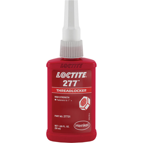 Threadlocker 277 Large Threads, Red, High, 50 ml, Bottle Helyx Safety & Industrial Supplies
