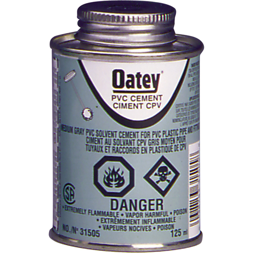 Ciment de PVC d'usage moyen, 473 ml, Canette &agrave; dessus brosse, Gris Helyx Safety & Industrial Supplies