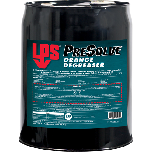PreSolve&reg; Orange Degreaser, Pail Helyx Safety & Industrial Supplies