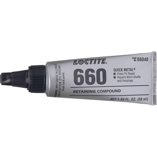 Compos&eacute; de retenue pour r&eacute;paration ajust&eacute; &agrave; la presse Quick Metal 660, 50 ml, Tube, Argent Helyx Safety & Industrial Supplies
