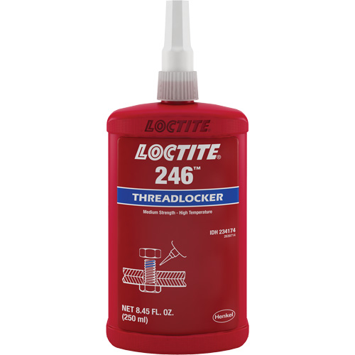 Threadlocker 246 High Temperature, Blue, Medium, 250 ml, Bottle Helyx Safety & Industrial Supplies