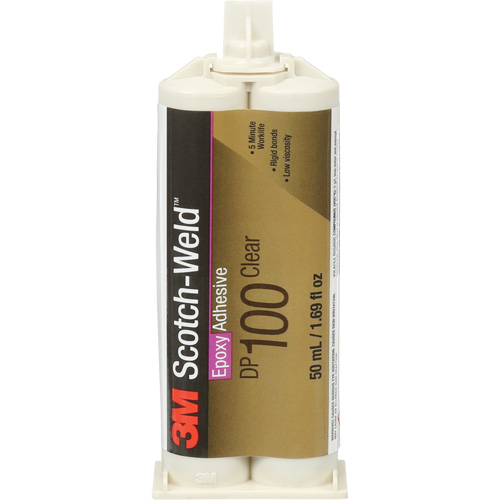 Adh&eacute;sif Scotch-Weld, 1,7 liq. oz., Cartouche double, Deux composants, Transparent Helyx Safety & Industrial Supplies