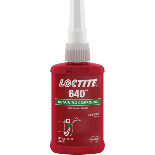 Retaining Compound 640 Medium Strength/High Temperature, 50 ml, Bottle, Green Helyx Safety & Industrial Supplies