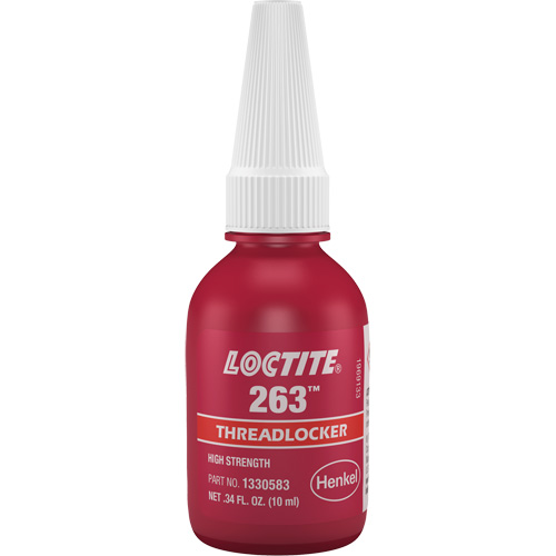 Compos&eacute; de blocage 263 s&eacute;chage rapide, Rouge, &eacute;lev&eacute;, 10 ml, Bouteille Helyx Safety & Industrial Supplies