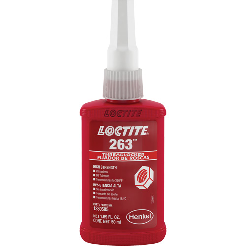 Compos&eacute; de blocage 263 s&eacute;chage rapide, Rouge, &eacute;lev&eacute;, 50 ml, Bouteille Helyx Safety & Industrial Supplies