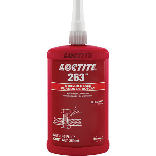 Compos&eacute; de blocage 263 s&eacute;chage rapide, Rouge, &eacute;lev&eacute;, 250 ml, Bouteille Helyx Safety & Industrial Supplies