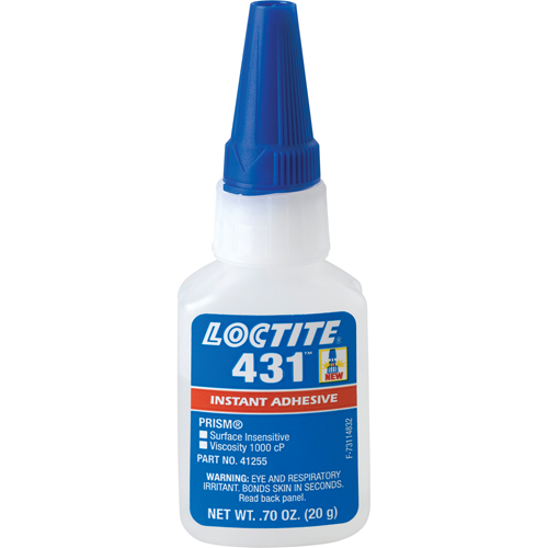 431 Surface Insensitive Instant Adhesive, Clear, Bottle, 20 g Helyx Safety & Industrial Supplies