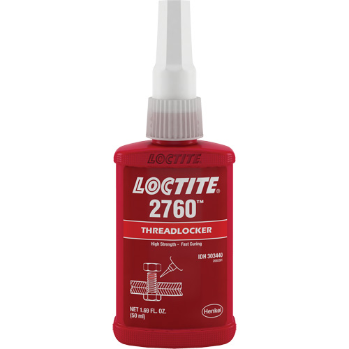 Threadlocker 2760 Instant Adhesive, Red, High, 50 ml, Bottle Helyx Safety & Industrial Supplies
