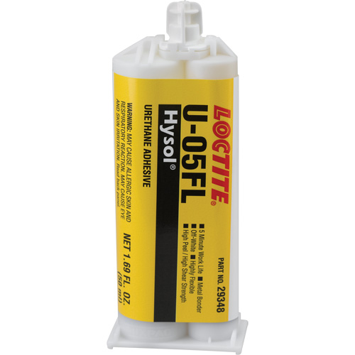 Adh&eacute;sif ur&eacute;thane Hysol U-05FL, Deux composants, Cartouche double, 90 g, Blanc cass&eacute; Helyx Safety & Industrial Supplies