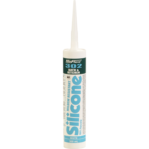 Scellant de silicone pour salle de bain et cuisine NuFlex 302 , 300 ml, Cartouche, Transparent Helyx Safety & Industrial Supplies