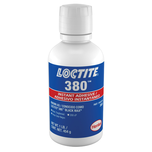 Adh&eacute;sif instantan&eacute; durci 380, Noir, Bouteille, 453 g Helyx Safety & Industrial Supplies
