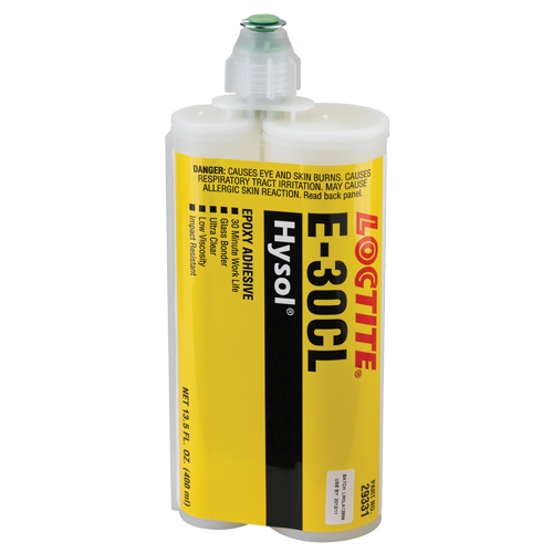 Adh&eacute;sif structurel pour le verre E-30CL, 200 ml, Cartouche double, Deux composants, Ultra clair Helyx Safety & Industrial Supplies
