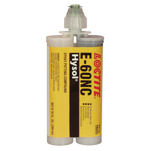 Adh&eacute;sifs structuraux non corrosifs pour les composants &eacute;lectriques E-60NC, 200 ml, Cartouche double, Deux composants, Noir Helyx Safety & Industrial Supplies