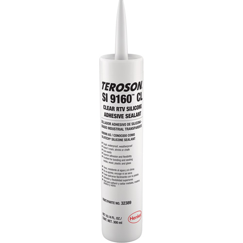 Teroson&reg; SI 9160 Silicone Sealant, Cartridge, Clear Helyx Safety & Industrial Supplies