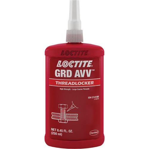 Letter Grade AVV Threadlocker, Red, High, 250 ml, Bottle Helyx Safety & Industrial Supplies