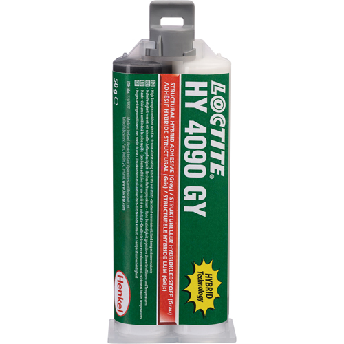 Adh&eacute;sif hybride pour r&eacute;parations structurales HY 4090 GY, Deux composants, Cartouche double, 50 g, Gris Helyx Safety & Industrial Supplies