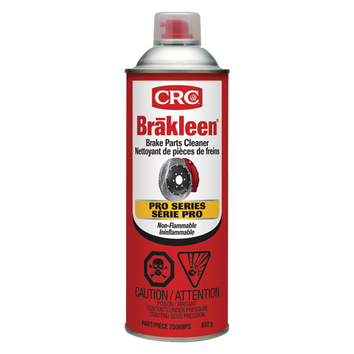 Produit de nettoyage ininflammable pour les freins de s&eacute;rie professionnelle Brakleen, Canette a&eacute;rosol Helyx Safety & Industrial Supplies