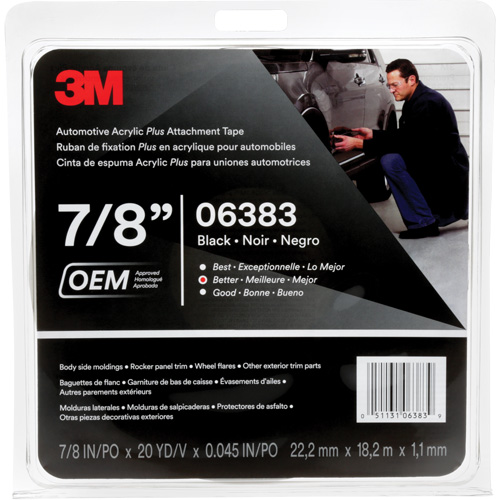Ruban en acrylique de 3M pour l'automobile, 18 m (60') lo x 22 mm (7/8") la, 45 mils, Acrylique Helyx Safety & Industrial Supplies