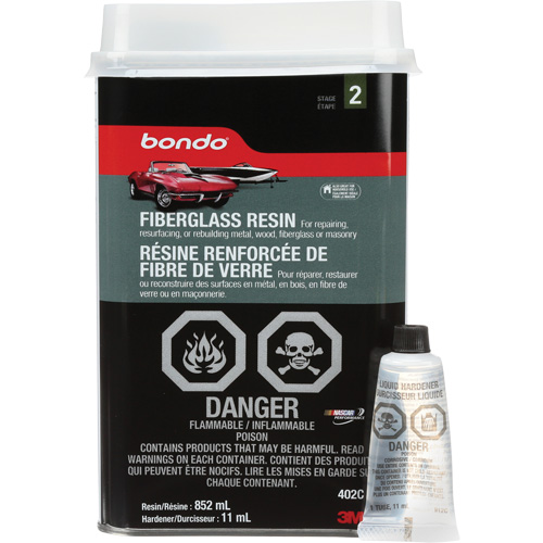 R&eacute;sine de fibre de verre Bondo, Deux composants, 852 ml, Bouteille, Blanc cass&eacute; Helyx Safety & Industrial Supplies