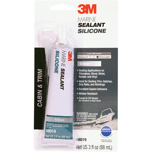 Marine Grade Silicone Sealant, 3 oz., Tube, Clear Helyx Safety & Industrial Supplies