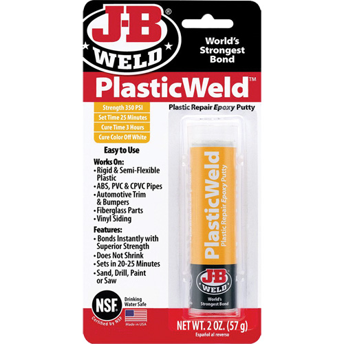 Colle &eacute;poxyde PlasticWeld, 2 oz, B&acirc;ton, Blanc cass&eacute; Helyx Safety & Industrial Supplies