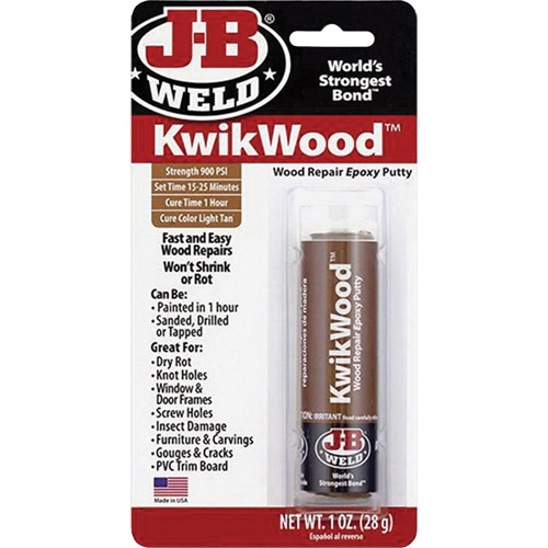 Colle &eacute;poxyde KwikWood, 2 oz, B&acirc;ton, Havane Helyx Safety & Industrial Supplies