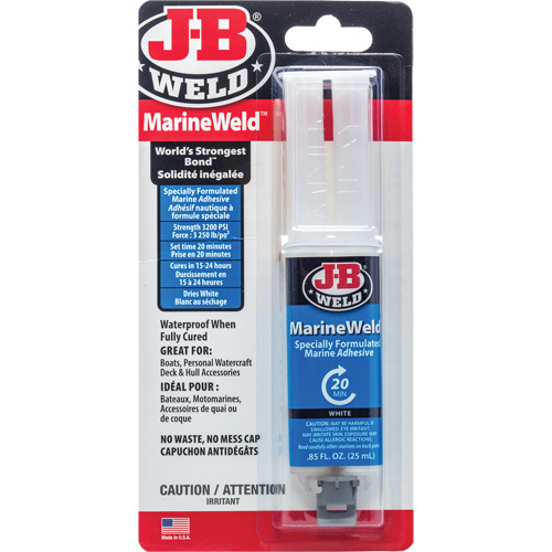 Adh&eacute;sif MarineWeld, 25 ml, Seringue, Deux composants, Blanc Helyx Safety & Industrial Supplies