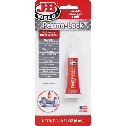 Compos&eacute; de blocage Perma-Lock, Rouge, &eacute;lev&eacute;, 6 ml, Tube Helyx Safety & Industrial Supplies