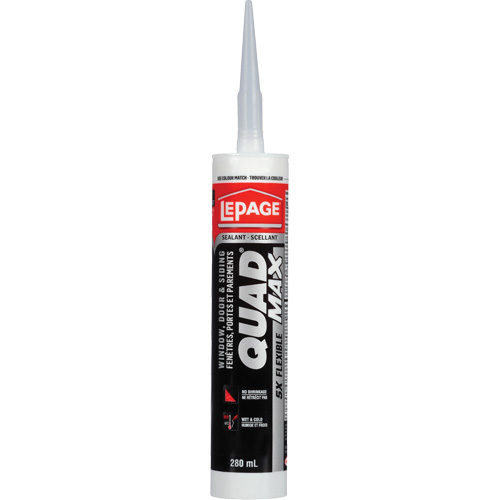 Scellant pour parements & fen&ecirc;tres Quad Max, 280 ml, Tube, Gris Helyx Safety & Industrial Supplies