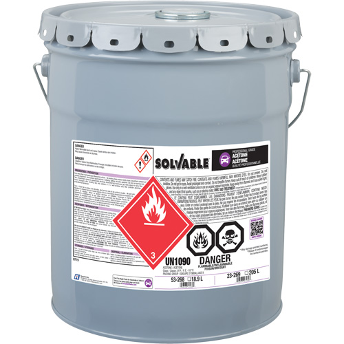 Ac&eacute;tone liquide, 18,9 L Helyx Safety & Industrial Supplies