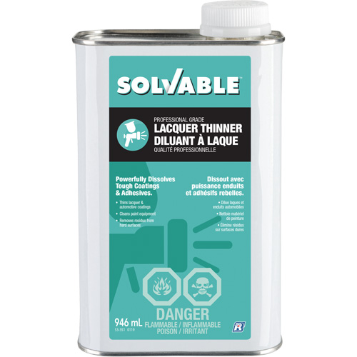Professional Grade Lacquer Thinner, Rectangular Can, 946 ml Helyx Safety & Industrial Supplies