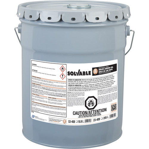 Huile de lin bouillie, Seau, 18,9 L Volume net Helyx Safety & Industrial Supplies