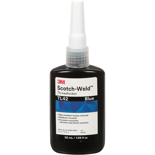 Scotch-Weld Threadlocker TL42, Blue, Medium, 50 ml, Bottle Helyx Safety & Industrial Supplies