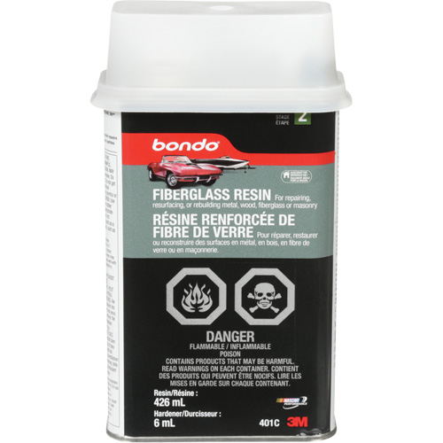 R&eacute;sine de fibre de verre Bondo, Deux composants, 15 oz, Bidon rectangulaire Helyx Safety & Industrial Supplies
