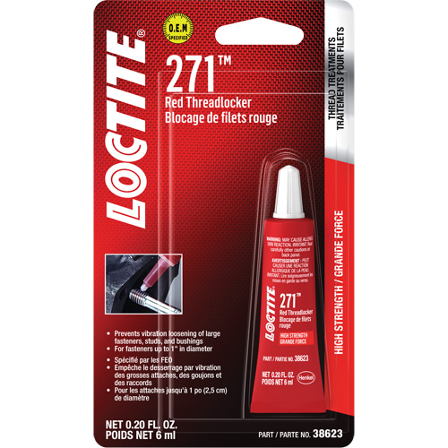 Compos&eacute; de blocage 271, Rouge, &eacute;lev&eacute;, 6 ml, Tube Helyx Safety & Industrial Supplies