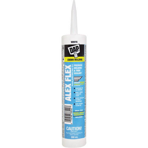 Alex Flex&reg; Premium Molding & Trim Acrylic Latex Siliconized Sealant, 300 ml, Cartridge, White Helyx Safety & Industrial Supplies