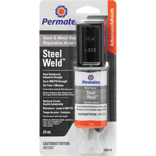 Colle &eacute;poxyde Steel Weld, 25 ml, Seringue, Deux composants, Gris Helyx Safety & Industrial Supplies