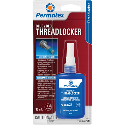 Adh&eacute;sif frein-filet, Bleu, Moyen, 36 ml, Bouteille Helyx Safety & Industrial Supplies