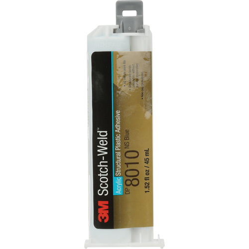 Scotch-Weld Structural Plastic Adhesive, Deux composants, Cartouche double, 45 ml, Bleu Helyx Safety & Industrial Supplies