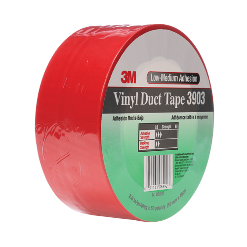 Rubans adh&eacute;sifs en vinyle 3903, 48 mm (2") la x 46 m (151') lo, 6,5 mils, Rouge Helyx Safety & Industrial Supplies