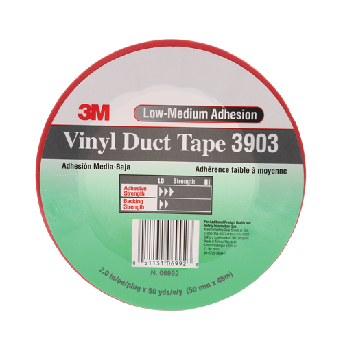 Rubans adh&eacute;sifs en vinyle 3903, 48 mm (2") la x 46 m (151') lo, 6,5 mils, Rouge Helyx Safety & Industrial Supplies