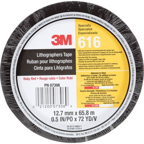 Ruban pour lithographe 616, 12,7 mm (1/2") x 66 m (216'), Rouge Helyx Safety & Industrial Supplies